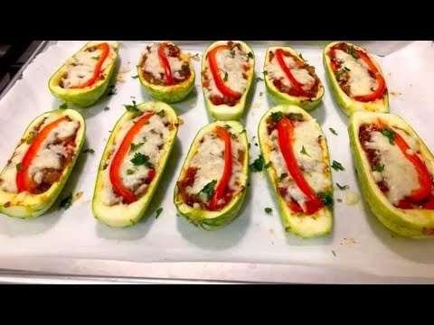 ZUCCHINI BOATS KETO/HOW TO MAKE STUFFED ZUCCHINI/GROUND BEEF ZUCCHINI BOAT/Bons TV