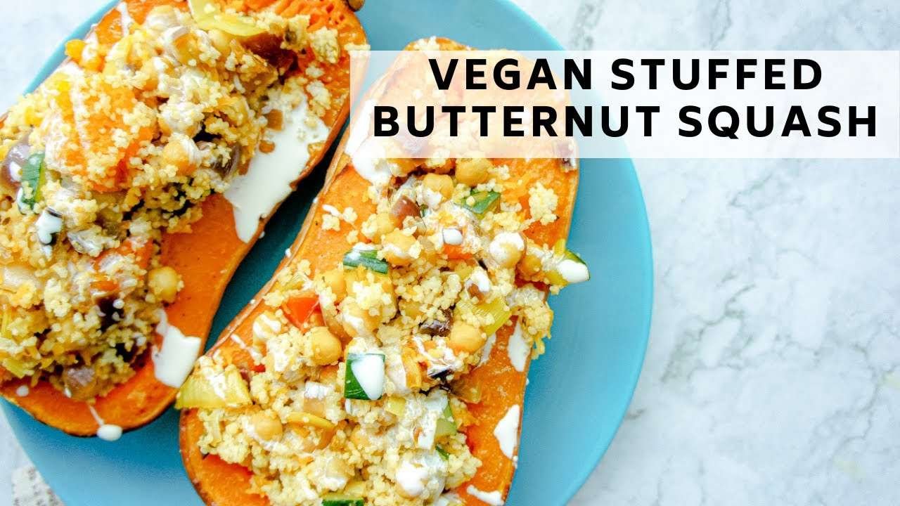 EASY VEGAN STUFFED BUTTERNUT SQUASH | autumn cozy recipes | vegan food | tofucado