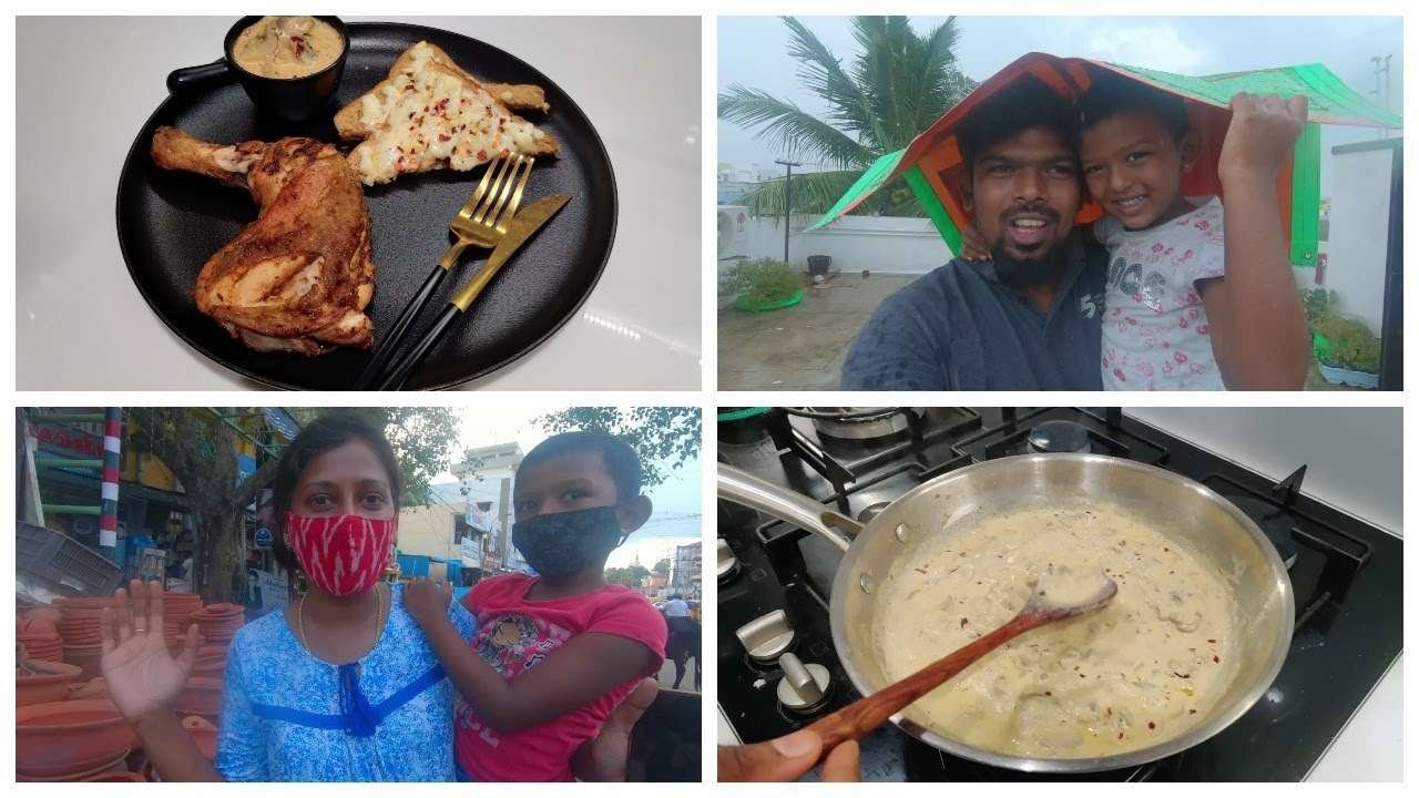 Tintu wearing anklets/ Making my favorite dinner/Roast chicken with mushroom sauce/Shopping mud pots