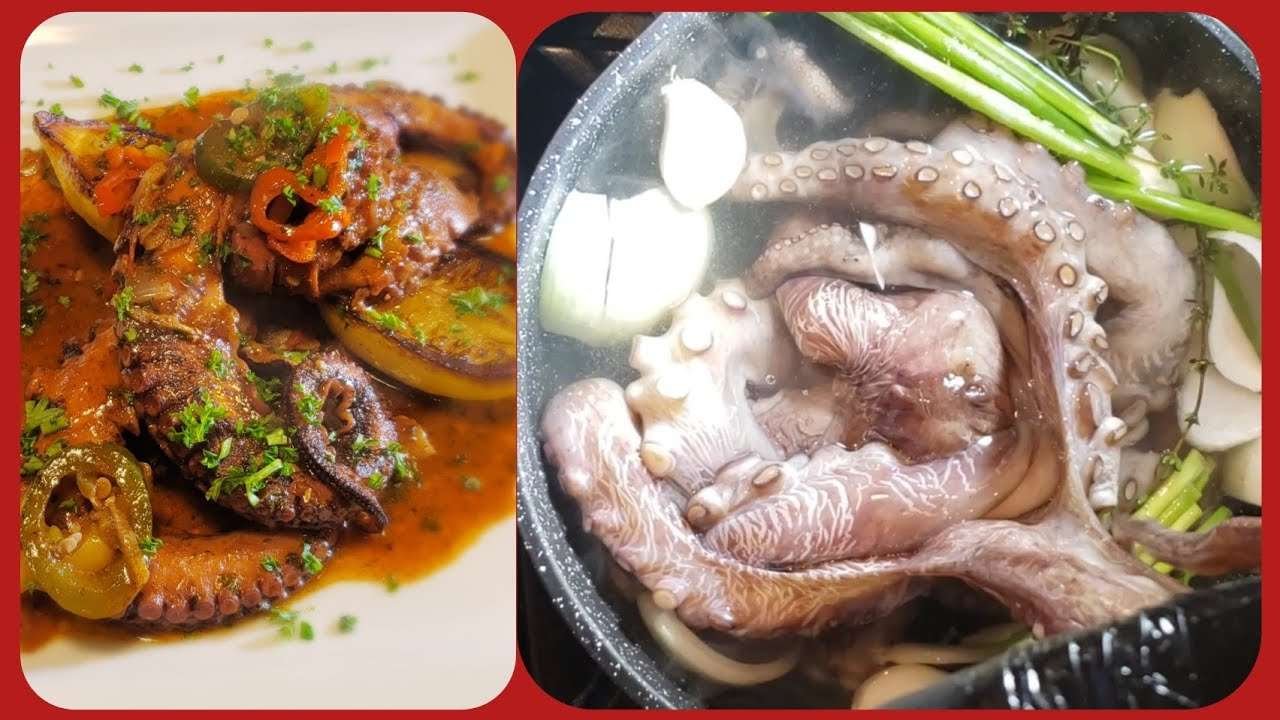 SEARED OCTOPUS how to.cook octopus easy octopus recipe saute octopus with sauce 🐙 EPIC RECIPE