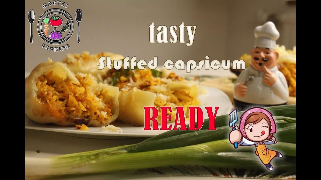 Stuffed Chicken Capsicum Receipe/kudamilagai Samaiyal/Einfache Gefüllte Paprika Rezept
