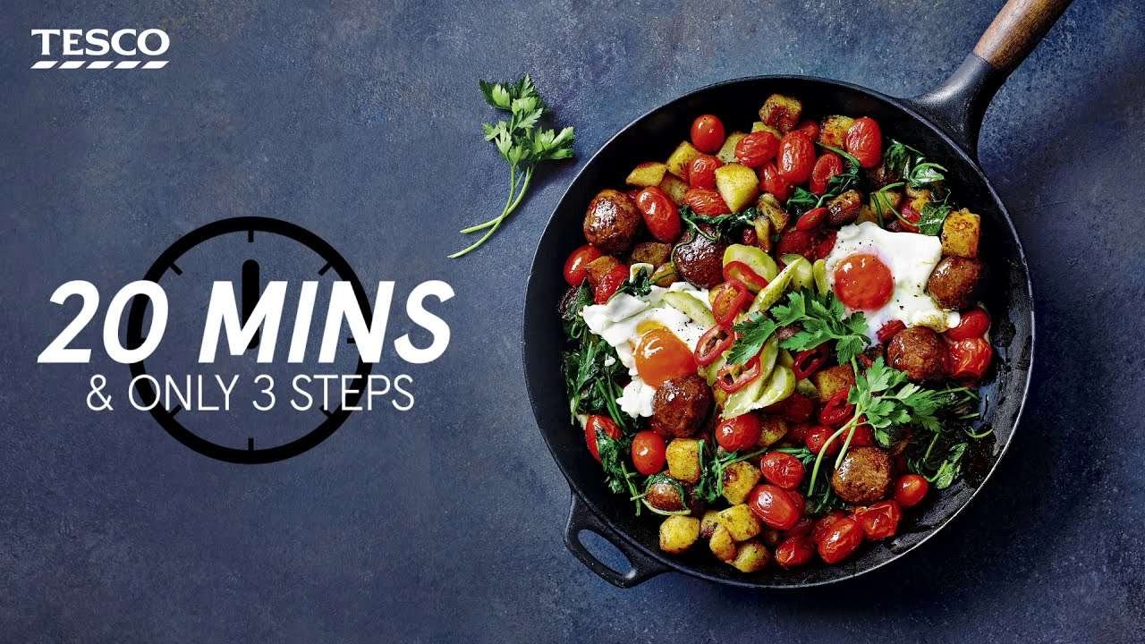 Let's Cook Meatballs with smoky potato and spinach hash | Tesco Food