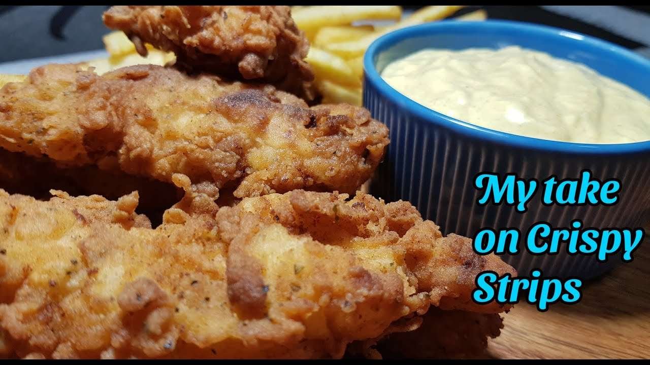 My take on Chicken Crispy Strips With Curry Garlic Dip