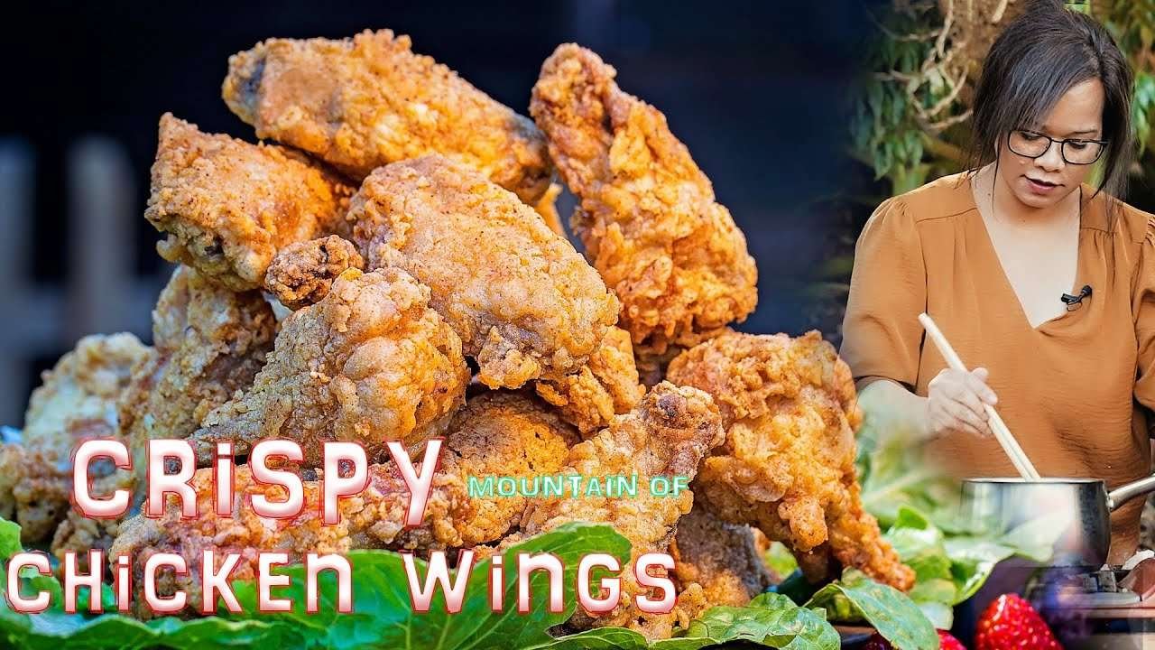 EASY CRISPY CHICKEN WINGS / MOUNTAIN OF CHICKEN WINGS collab @Mukbang with JD