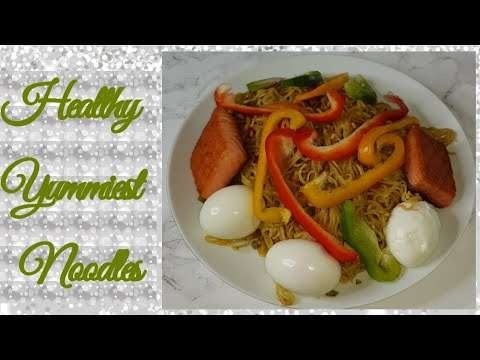 How To Prepare Jollof Noodles with Salmon Fish & Egg | Salmon Fish Noodles | Egg Noodles | Demy  Fam