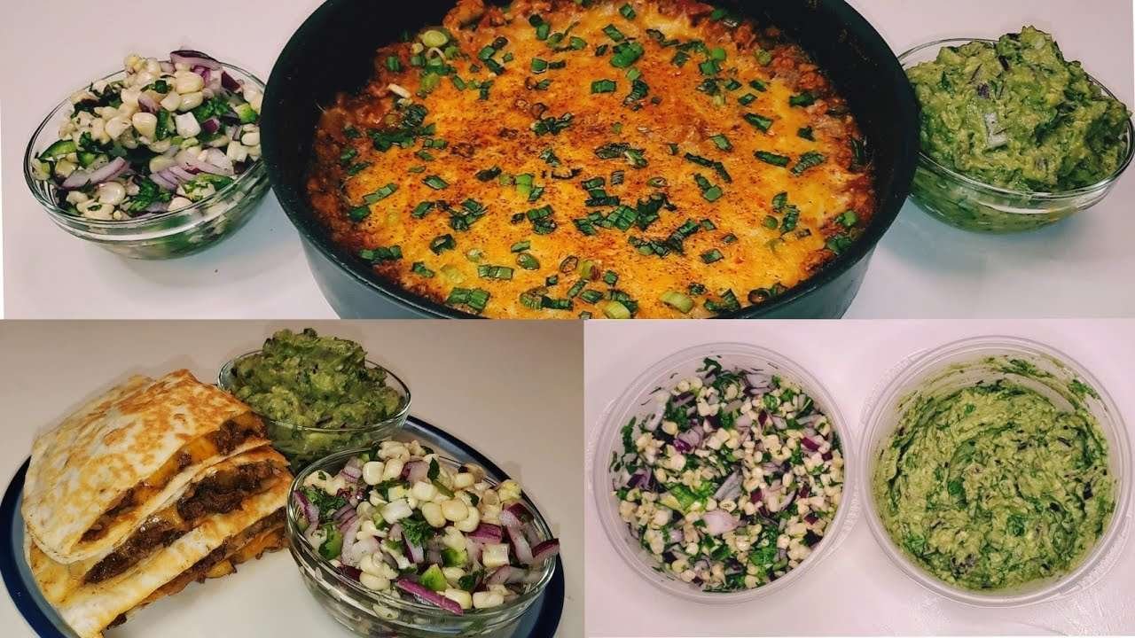 Ground Turkey Taco Skillet | Beef Carne Quesadilla | Guacamole | Corn Salsa