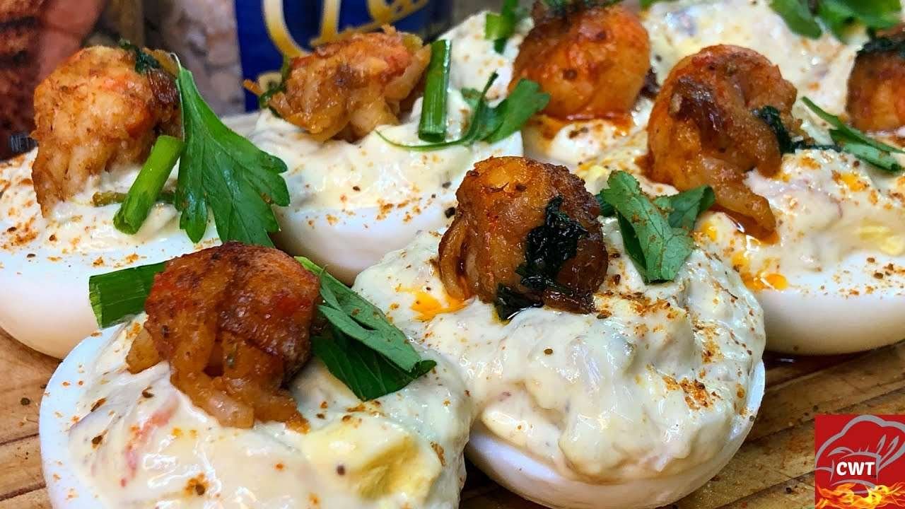 Seafood Stuffed Deviled Eggs |  How To Make Deviled Eggs Appetizer Recipe
