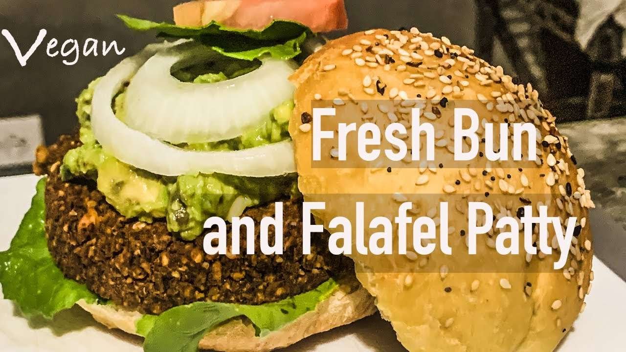 ⭐️ Falafel patty and fresh burger bun recipe! (Vegan) ⭐️