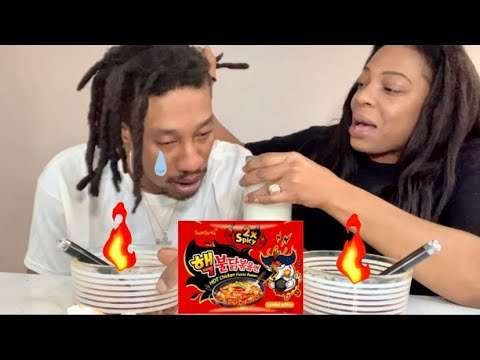 2X SPICY NOODLE CHALLENGE | HE PASSED OUT 😂😭
