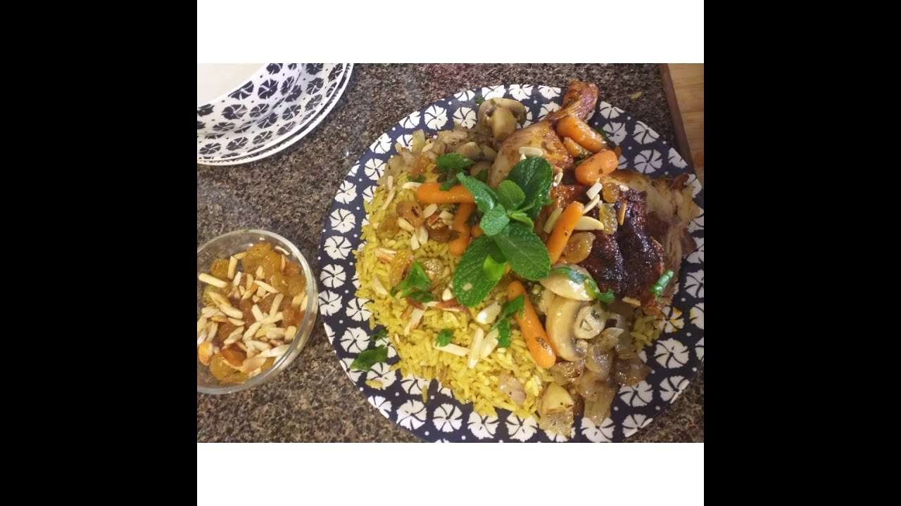 Delicious ,Easy  plate for Christmas  Holiday &Grill  Chicken with Curry Rice and dressing