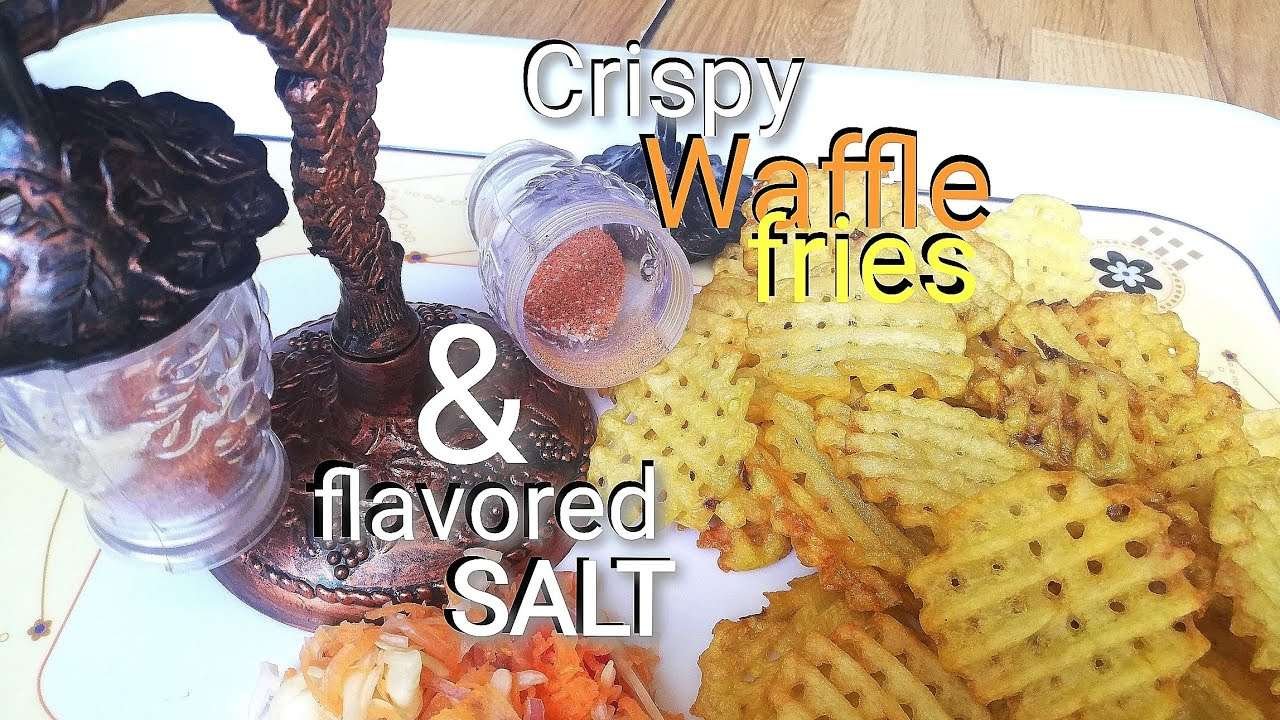 The crispiest waffle fries in aromatic flavored salt | delicious fast food recipe | fleur de sel🤣