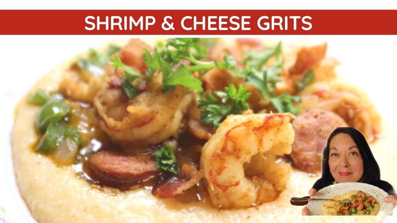 SHRIMP AND GRITS WITH GOUDA CHEESE AND ANDOUILLE SAUSAGE | HOW TO MAKE SHRIMP AND GRITS RECIPE