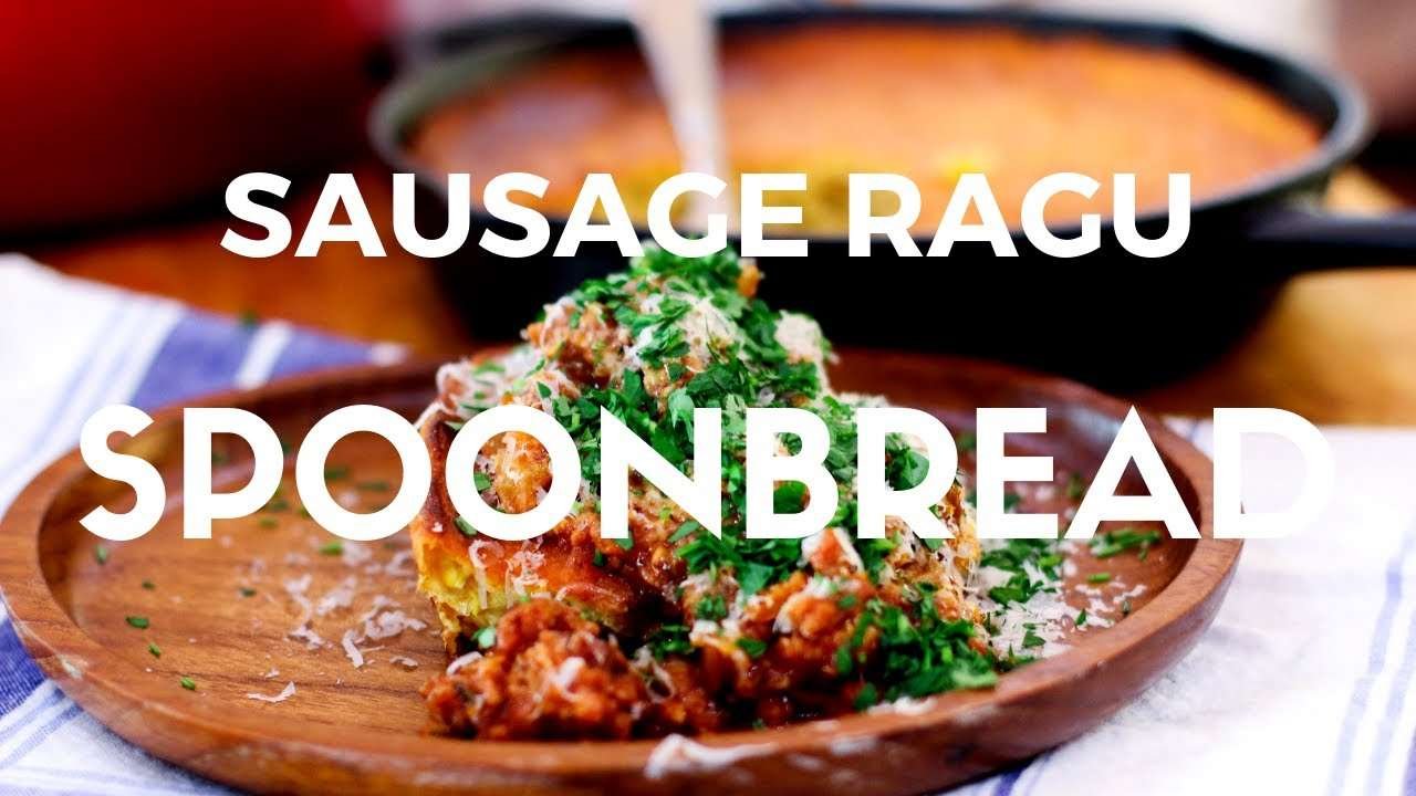 Italian Sausage Ragu with Corn Spoonbread