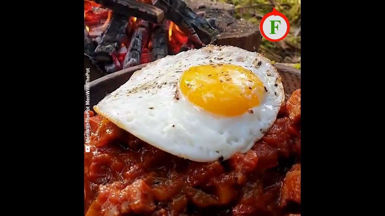 Cooking Lecsó, Hungarian Sausage Stew in the Forest
