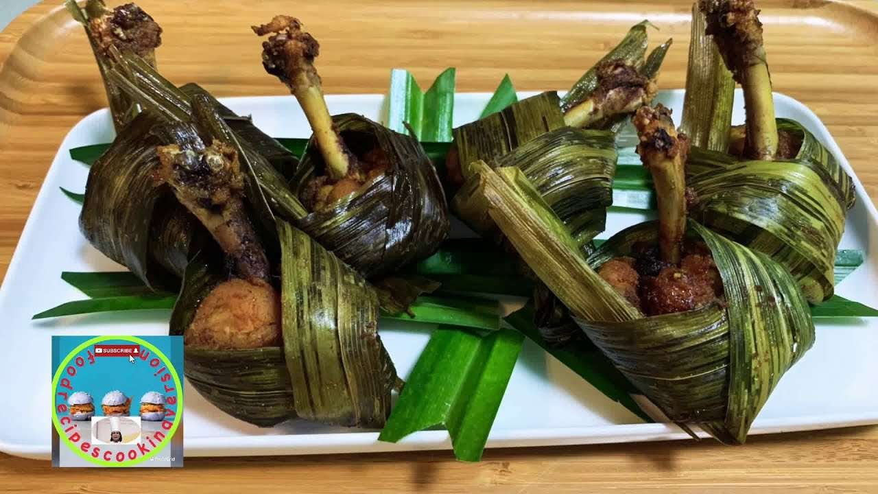Fried chicken Drumstick wrap with Pandan Leaves/masarap/mabango ang Pandan marinate with Turmeric