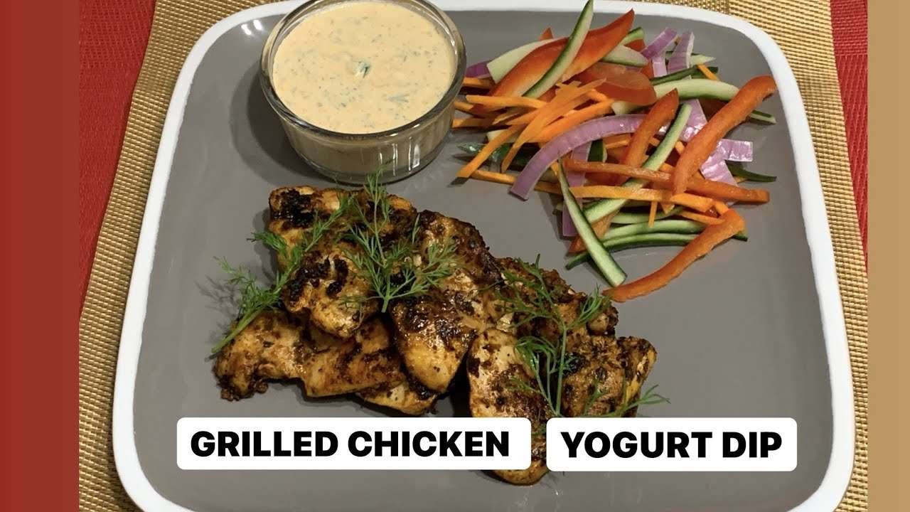 GARLIC GRILLED CHICKEN & CREAMY YOGURT DIP || ASR's SPECIAL HEALTHY OPTION DINNER