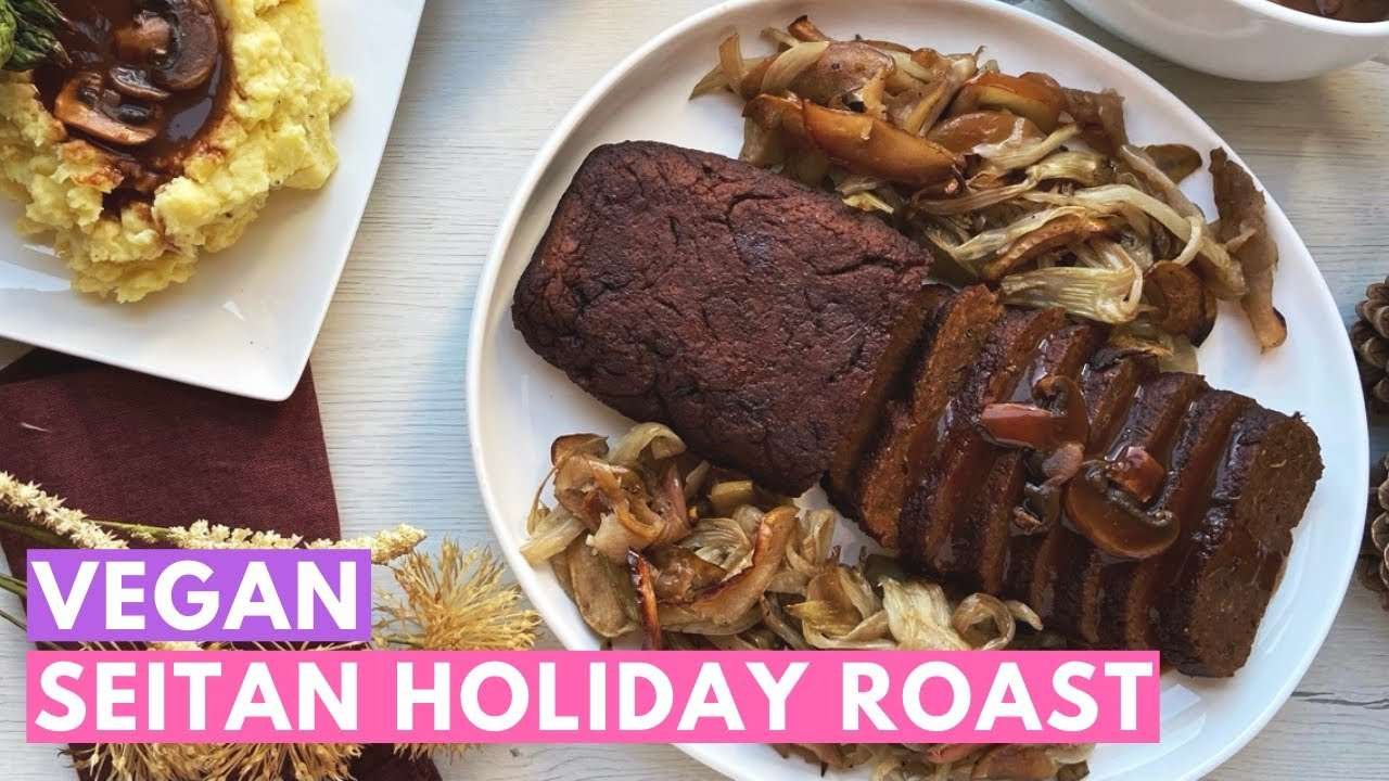 Vegan Holiday Recipes: Seitan Roast with Caramelized Apples and Fennel + the Quickest Gravy