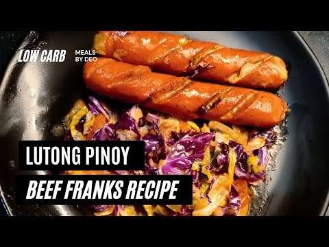 Lutong Pinoy: Low Carb Beef Franks with Cabbage on Cheesy Paprika Sauce