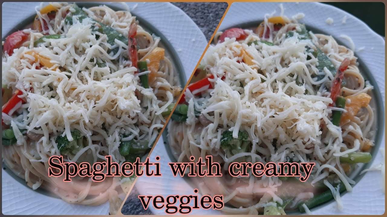 Spaghetti with creamy veggies recipe by Fusion with Fuse || italian food || 10 minutes recipe