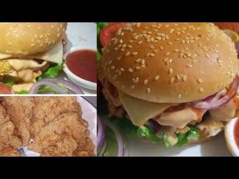 Chicken Burger with Burger sauce || Zinger Burger KFC Style || Incredible spicy fried chicken Burger