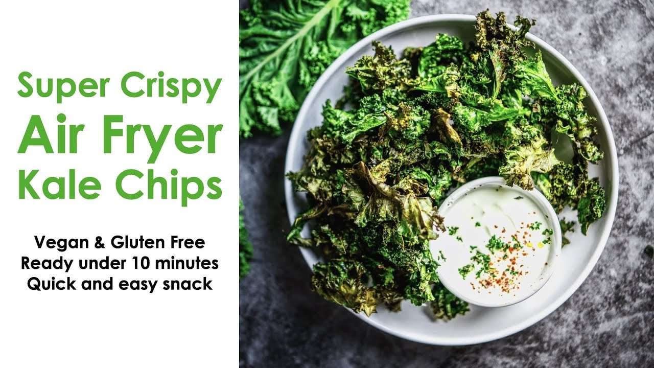 Air Fryer Kale Chips Recipe  – Vegan & Gluten Free Chips – Healthy Chips – Easy Snack