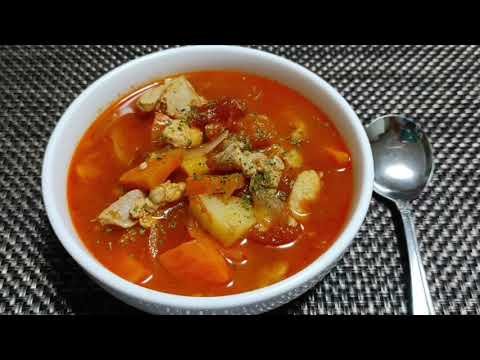 EASY  CHICKEN VEGETABLE TOMATO SOUP 簡単鶏肉やさいトマトスープ