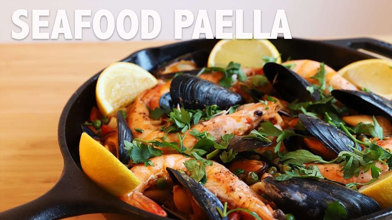 Easy Cast Iron Paella with Prawns and Squid (ASMR🎧)