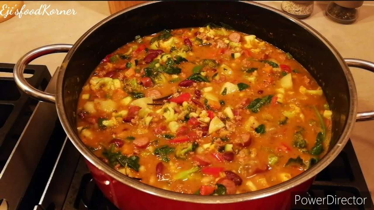 HOW TO COOK DELICIOUS HEARTY MINCED BEEF MINESTRONE SOUP, DETAILED RECIPE
