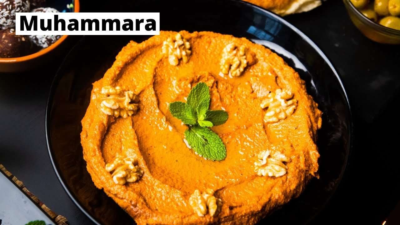 MUHAMMARA RECIPE || Roasted Red Pepper and Walnut Dip || Amazing Syrian Muhammara | Vegan Dip Recipe