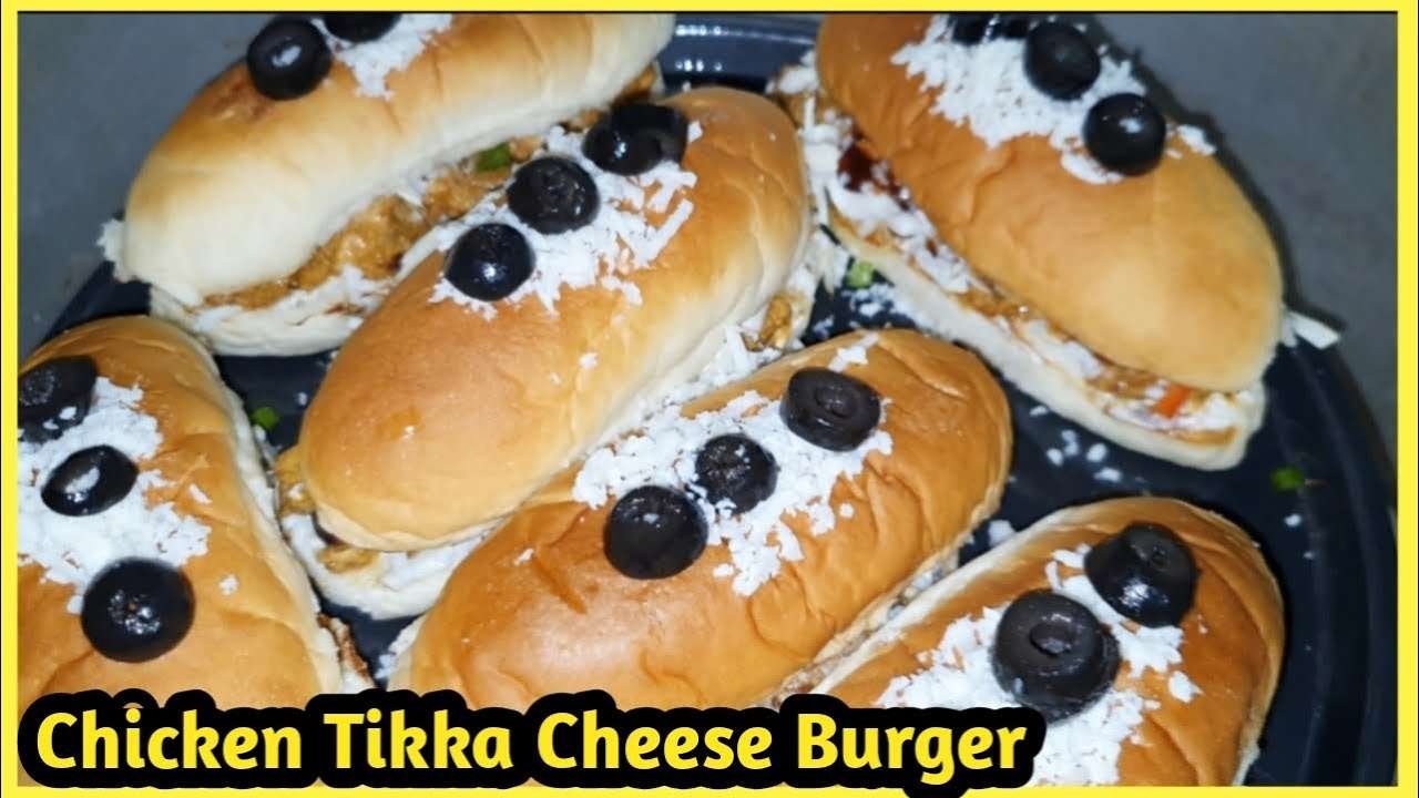 Easy & Fast Burger Recipe | How to Make Chicken Tikka Cheese Burger at home by Zaini's Kitchen
