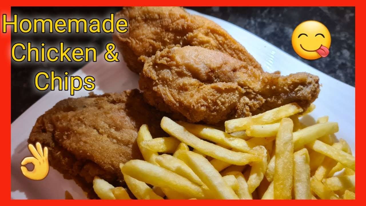HOMEMADE CHICKEN & CHIPS | KFC HOMEMADE | JAMAICA CHICKEN | FRIED CHICKEN RECIPE |EASY FRIED CHICKEN