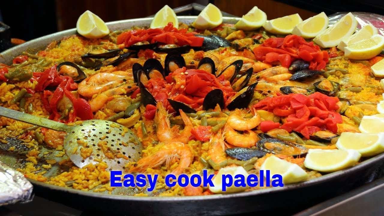 seafood paella/how to cook seafood paella/seafood paella easy/seafood/healthy seafood paella