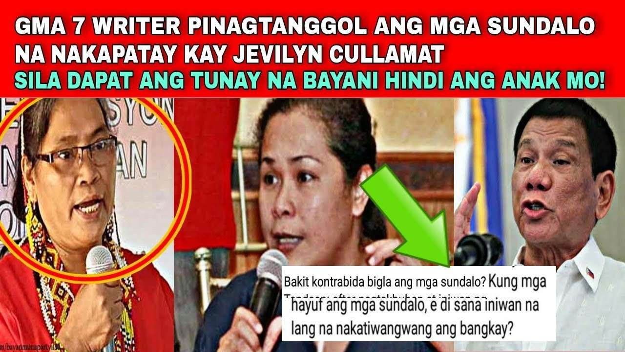 GMA7 WRITER PINAGTANGGOL ANG SUNDALO NA NAKAPATAY KAY CULLAMAT! PAHIYA ANG CULLAMAT FAMILY