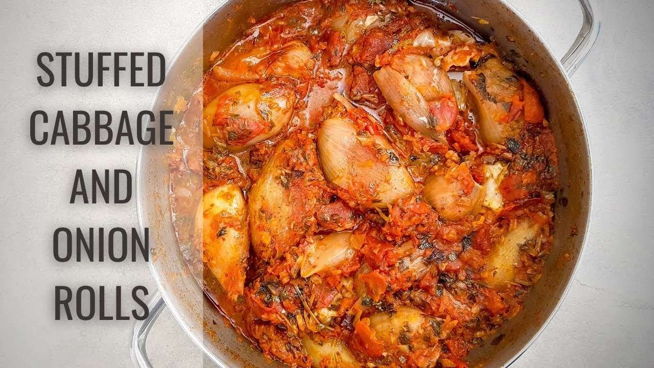 Stuffed Cabbage And Onion Rolls Recipe | Healthy Dinner | Vegetables Filled Beef And Rice Mixture