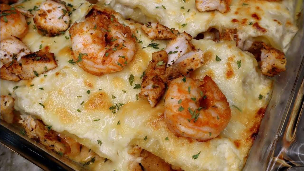 Cajun Chicken And Shrimp Lasagna Recipe| Lasagna Recipe| Lasagna Roll ups