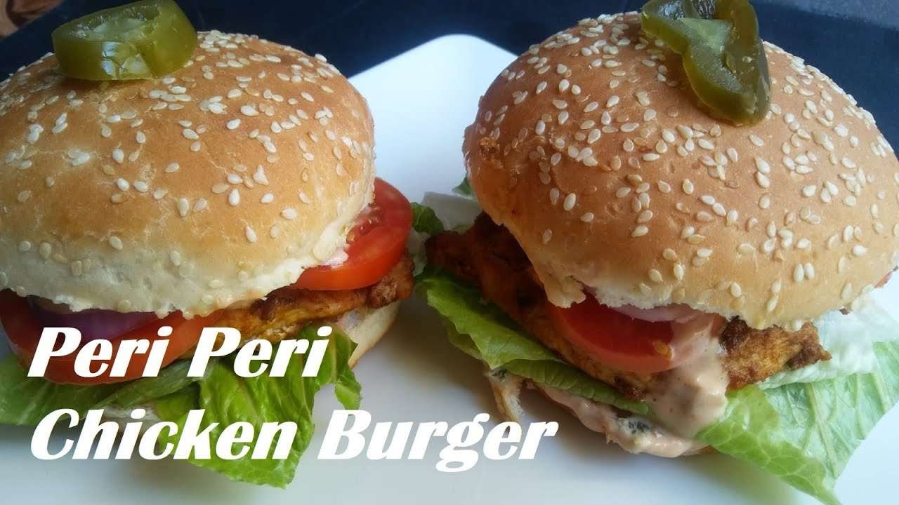 Peri Peri Chicken Burger Recipe  ||  Peri peri Grilled Chicken with sauces
