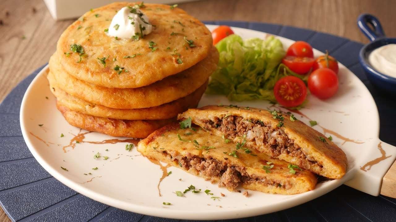 Meat Stuffed Potato Pancakes – Easy Breakfast Recipe by Food Fusion