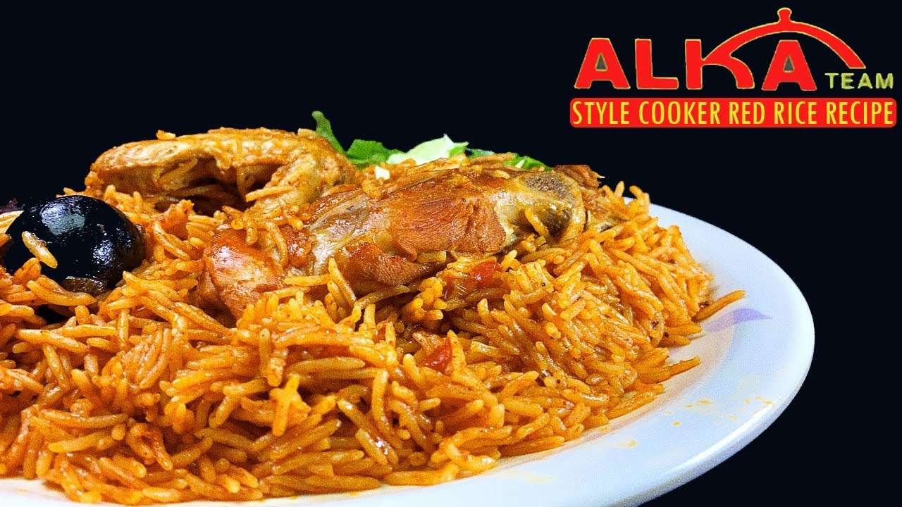 AL KATEAM RED RICE RECIPE | AL KATEAM RESTAURANT STYLE COOKER MANDHI | RED RICE WITH CHICKEN RECIPE