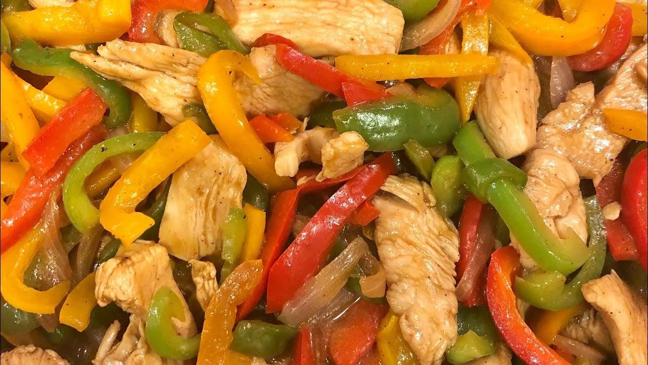 Easy CHICKEN STIR FRY with bell peppers