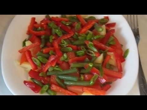 HUNGARIAN SALAD WITH GREEN BEANS AND BELL PEPPER vegan Венгерский салат со стручковой фасолью