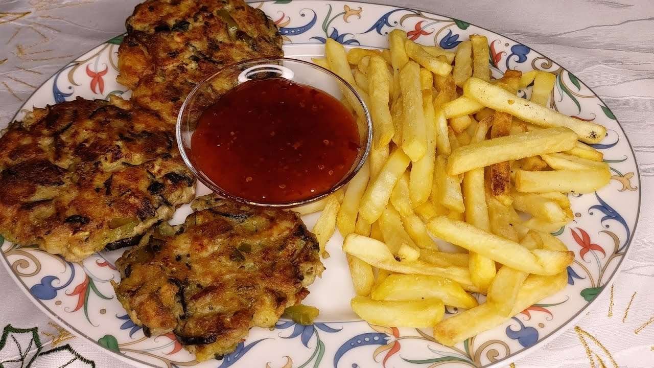 Hähnchenfl u. Gemüse Frikadellen Rezept |  Chicken Vegetable  Recipe | Azam kitchen (German