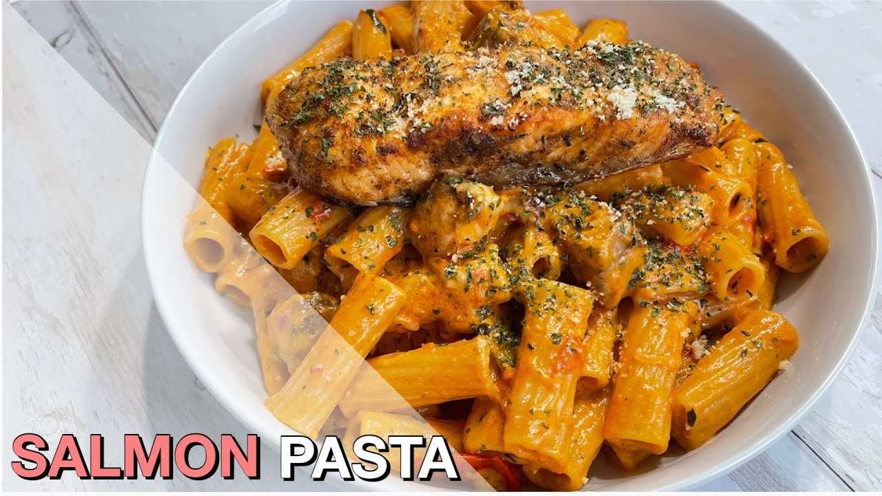 CREAMY SALMON PASTA RECIPE || SALMON PASTA || BEE’SKITCHEN