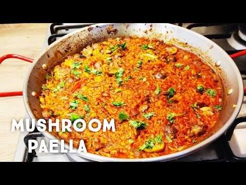 Mushroom Paella | Quick and Easy Paella Recipe | How to Make Spanish Paella | Meaty Vegetable Paella