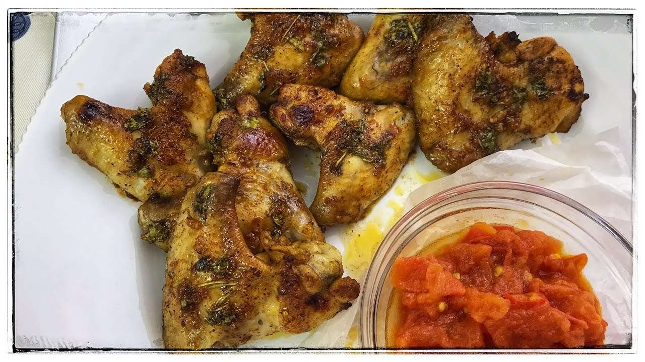 Arabic Style Chicken Wings – Spicy Chicken Wings with Fresh Hot Tomato Salsa by Suzanne Husseini