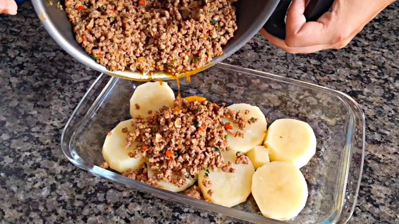 LUNCH / DINNER WITH GROUND MEAT | easy and quick recipes | Full lunch | potatoes