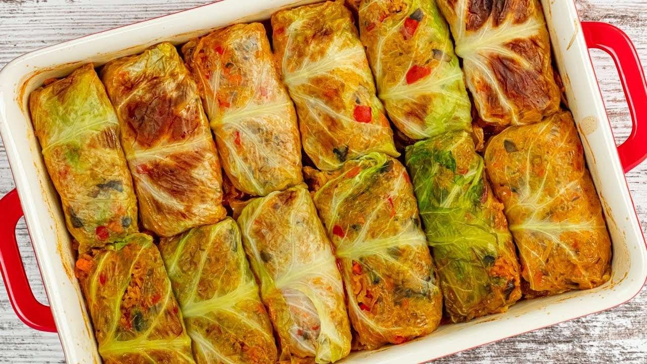Vegan stuffed cabbage rolls