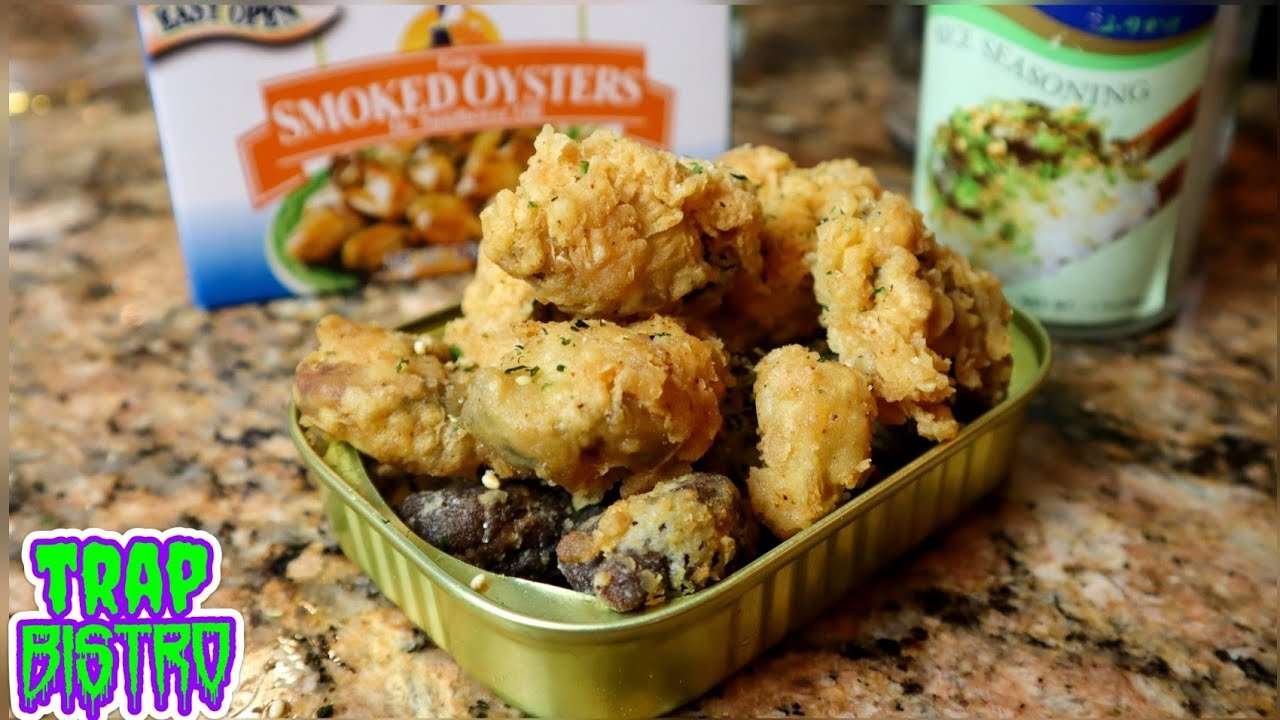 Furikake Fried Oysters Recipe |  Canned Smoked Oysters Trap Style 🦪