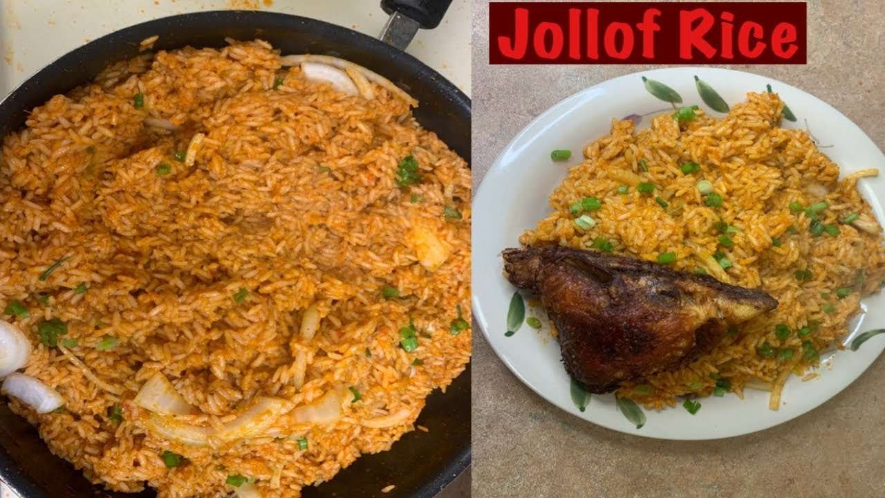 How To Make The Best Nigerian Jollof Rice | Jollof Rice and Fried chicken and Vegetables