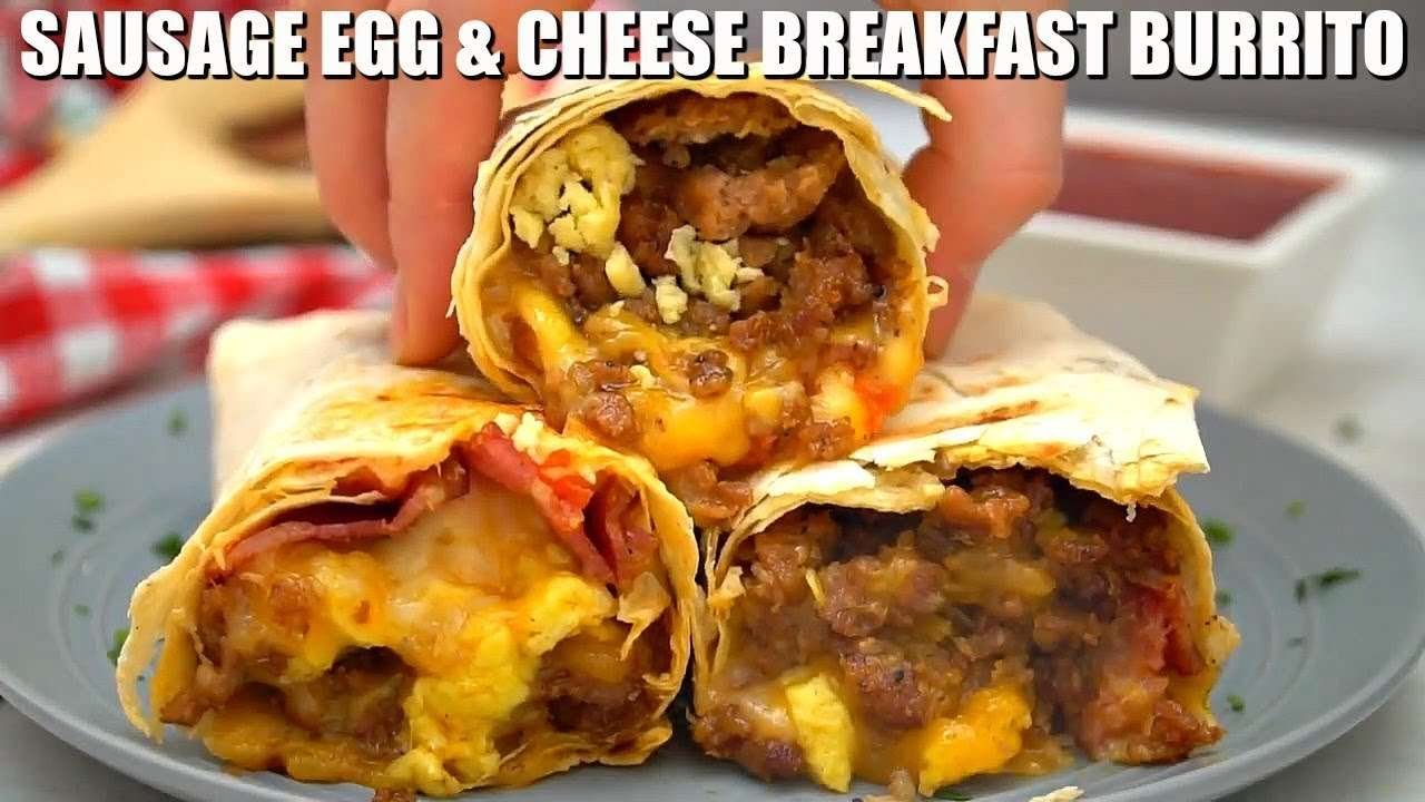 Sausage Bacon Egg and Cheese Breakfast Burrito Tiktok Recipe Below⬇️