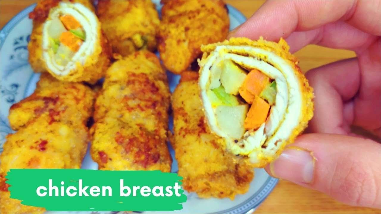 Chicken breasts with simple spices and stuffed with vegetables|chicken recipes